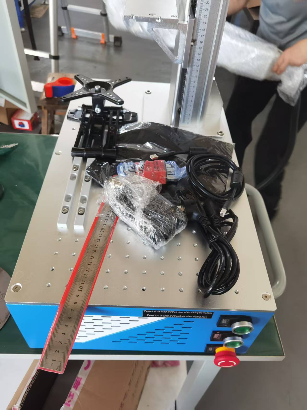Delivery of one set laser marking machine.